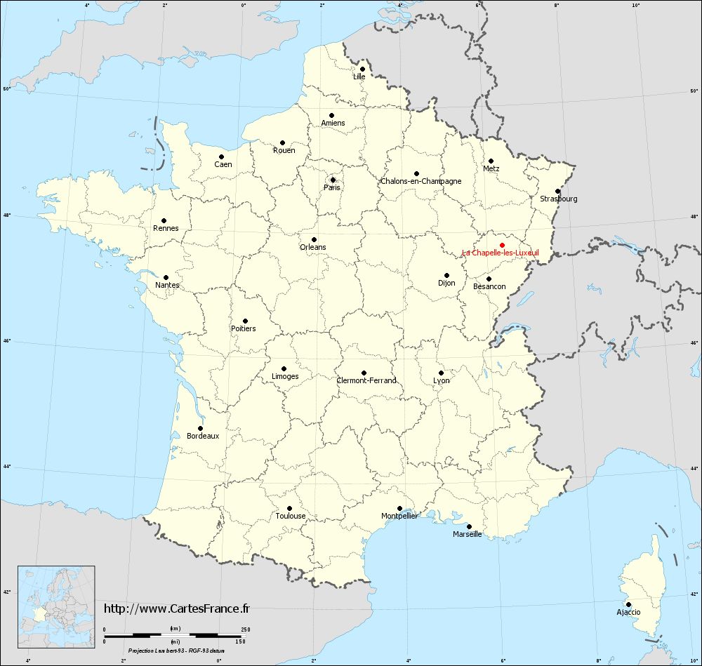 Carte administrative de La Chapelle-lès-Luxeuil